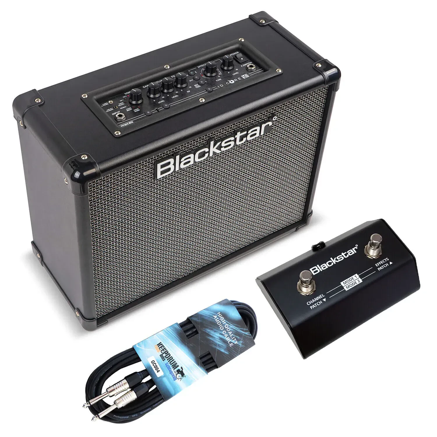 Blackstar ID Core 40 V4 Gitarren-Verstärker mit FS11 Fußschalter und Kabel