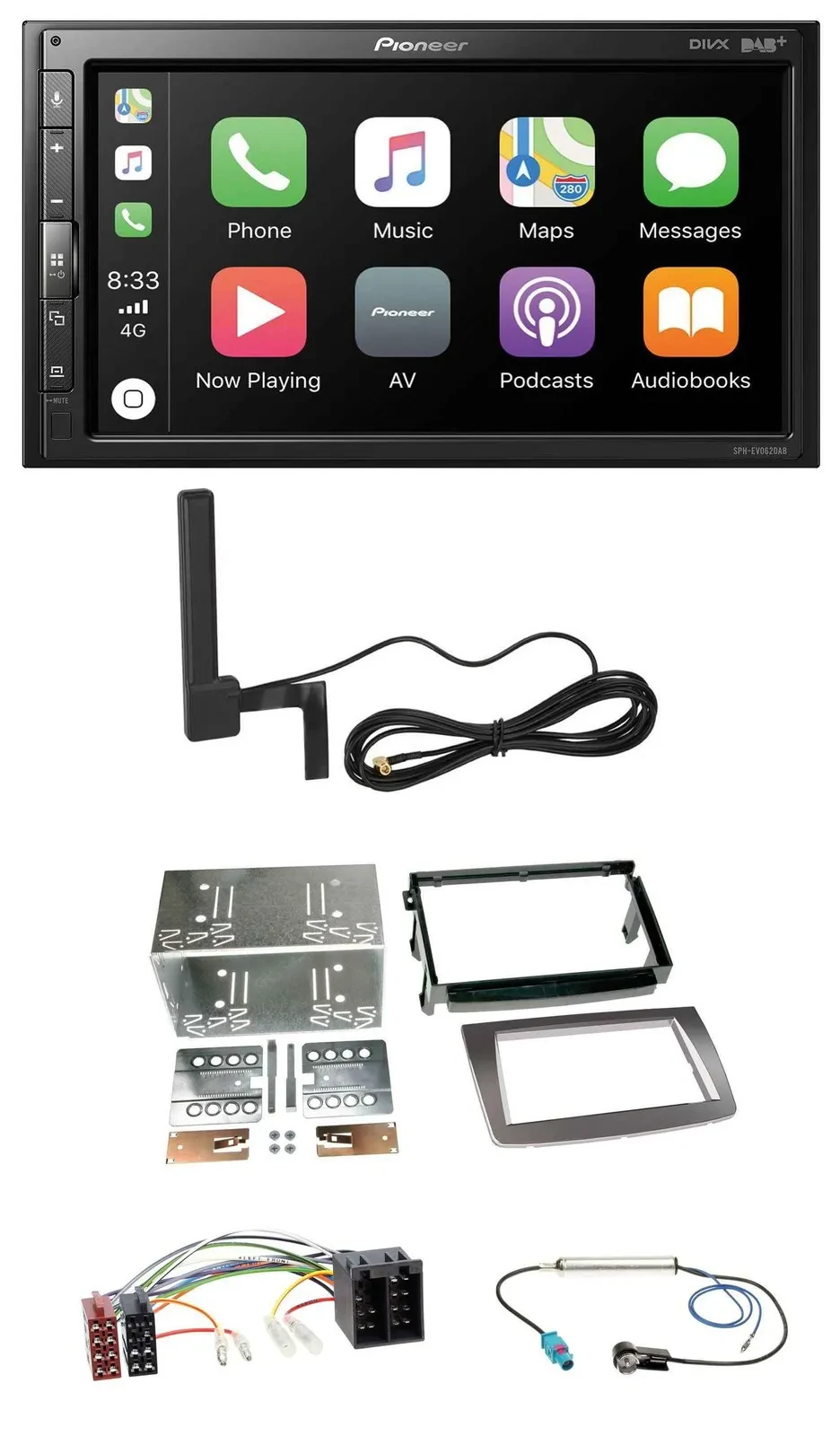 Автомагнитола Pioneer 2-DIN USB Bluetooth DAB MP3 для Alfa Romeo Mito (2008–2014)