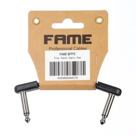 Fame Flat Patch Cable Schwarz 5cm Basic Standard Flache Stecker OFC-Leiter 0.05m