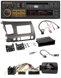 Автомагнитола для Honda Civic Hybrid 2006–2010 Pioneer DAB, Bluetooth, USB, поддержка управления на руле