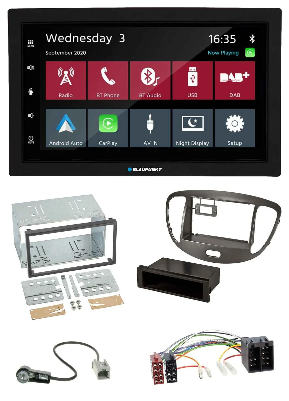 Blaupunkt DAB Bluetooth USB MP3 2DIN Autoradio für Hyundai i10 2008-13 dunkelsil