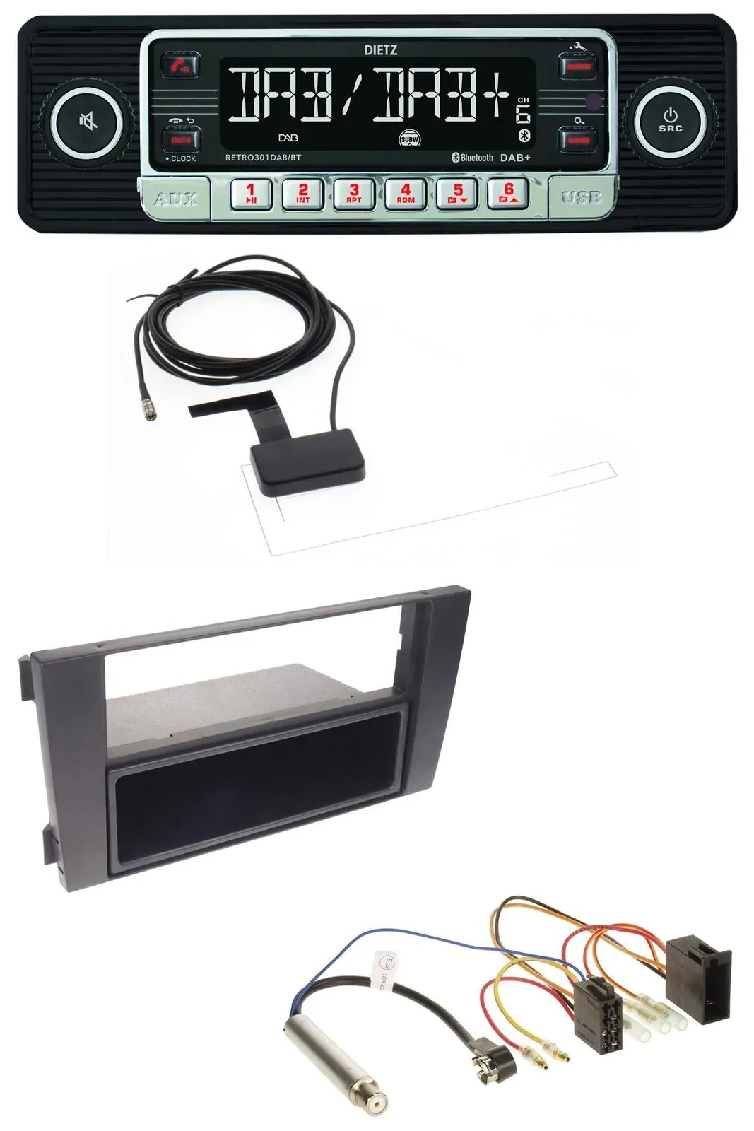 Dietz DAB Bluetooth USB MP3 Autoradio für Audi A6 C5 2001-2005 Symphony ISO