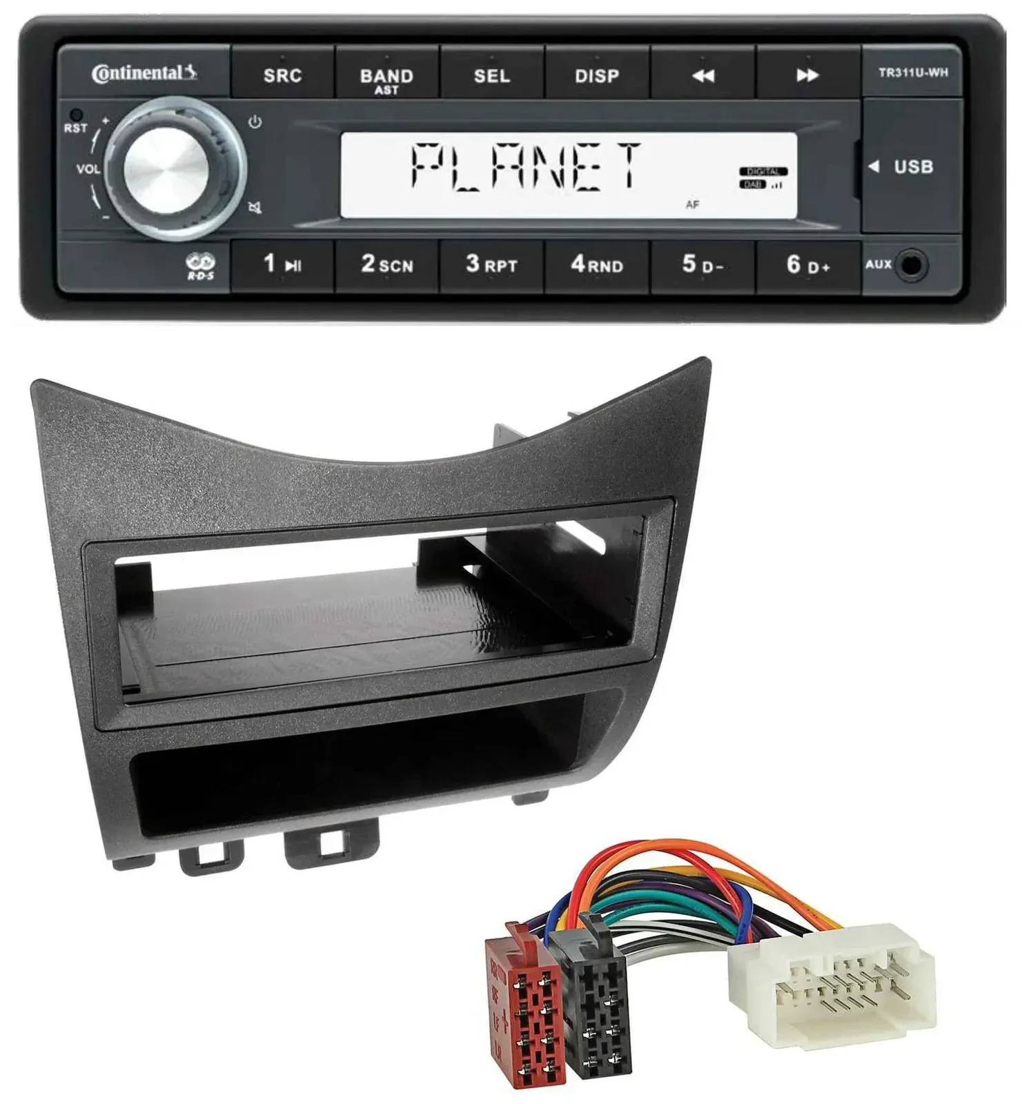 Автомагнитола Continental 1-DIN USB MP3 AUX для Honda Accord (2003-2007)