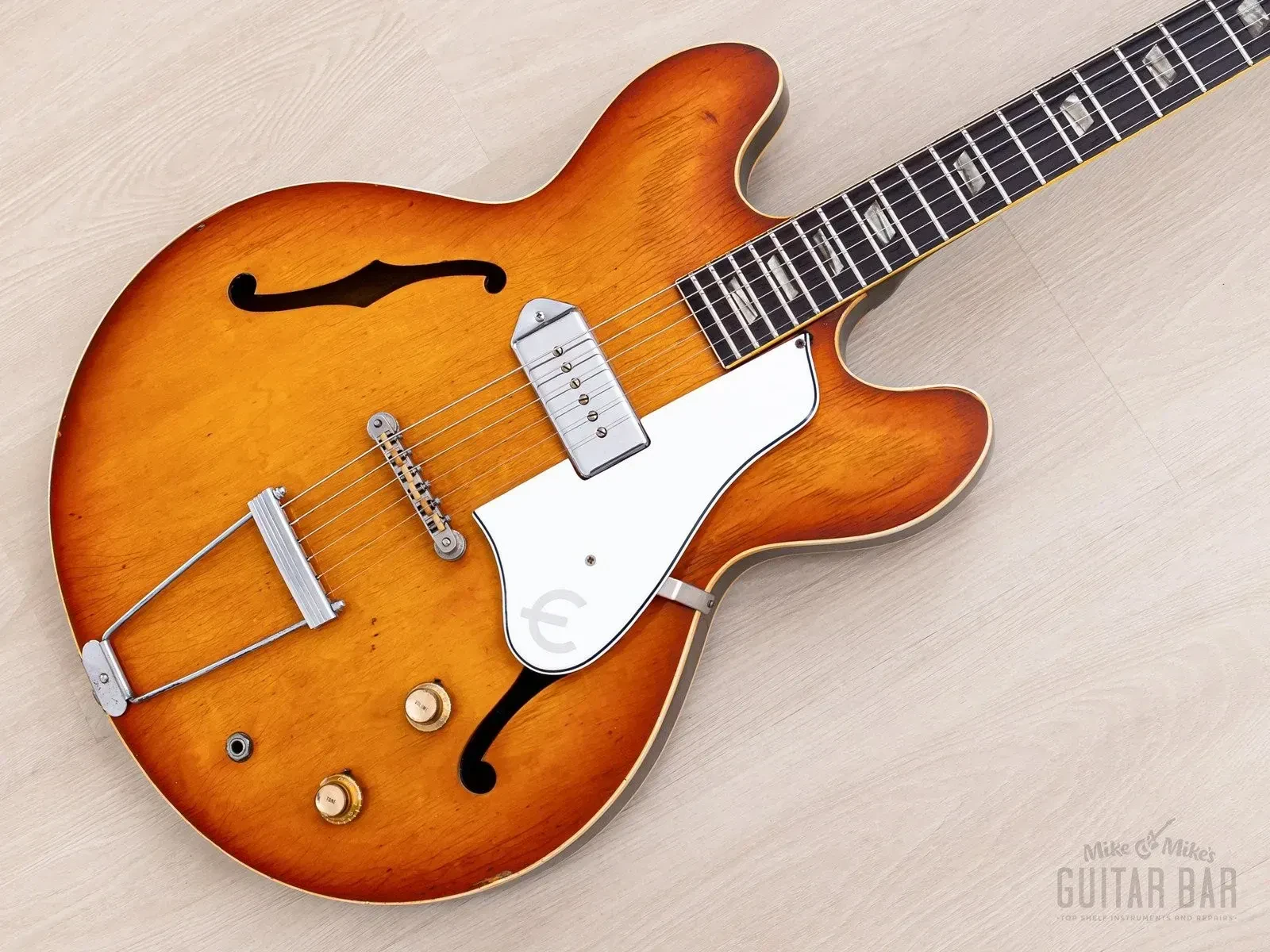 1965 Epiphone Casino E-230T Vintage Thinline Hollowbody Guitar w/ P-90, Case