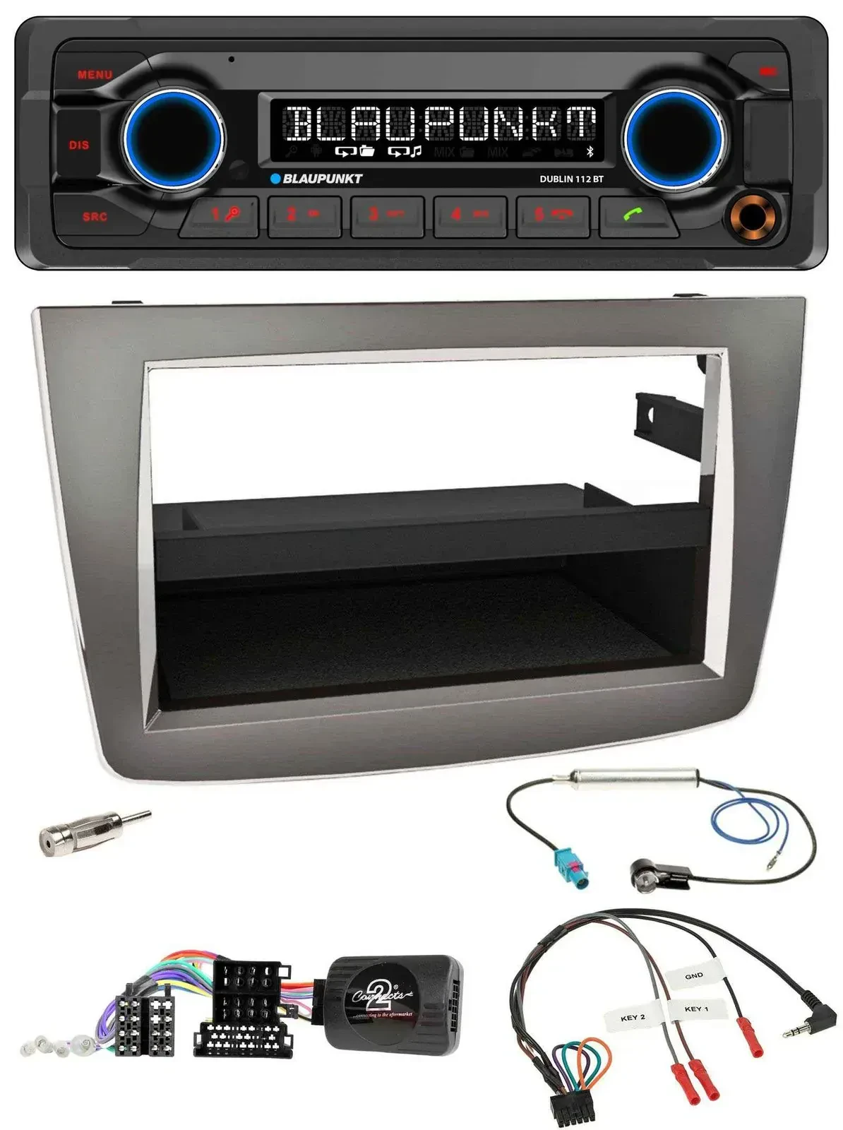 Blaupunkt MP3 Bluetooth USB Lenkrad Autoradio für Alfa Mito 955 2008-2014 silber