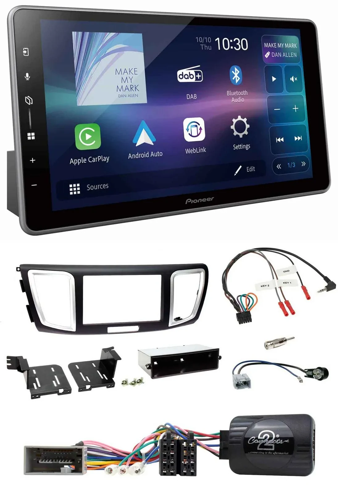 Автомагнитола для Honda Accord 2013–2015 Pioneer Bluetooth, USB, DAB
