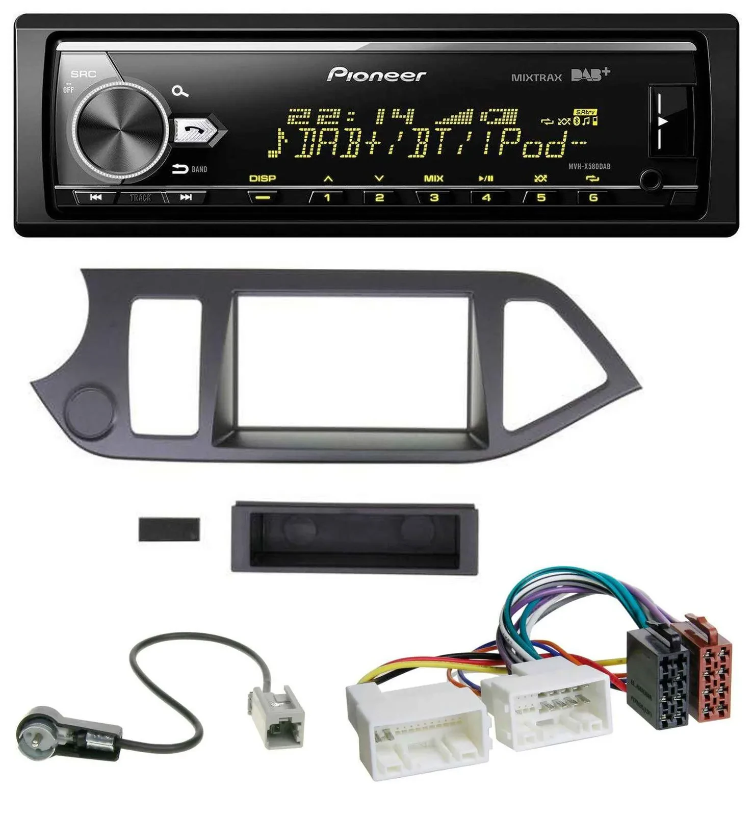 Автомагнитола для Kia Picanto (с 2011), без Start-Stop Pioneer Bluetooth, USB, DAB, MP3