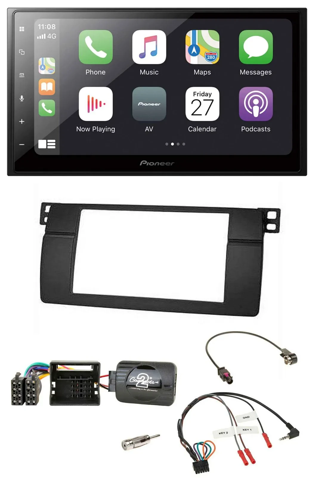 Pioneer Lenkrad Bluetooth DAB 2DIN USB Autoradio für BMW 3er E46 2001-2006 Profi