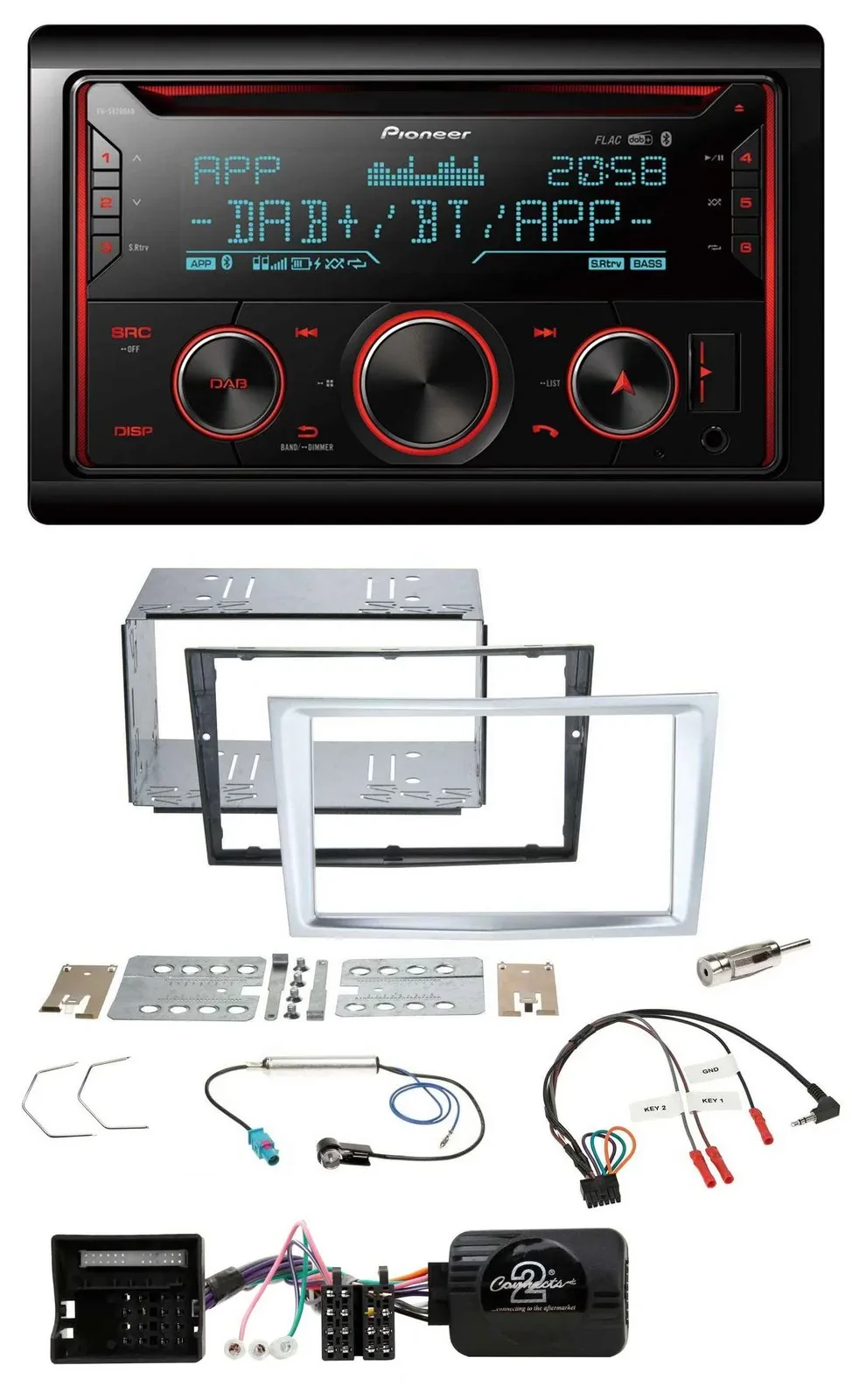 Автомагнитола для Opel Zafira, Astra H, Corsa Pioneer 2DIN DAB Bluetooth USB CD