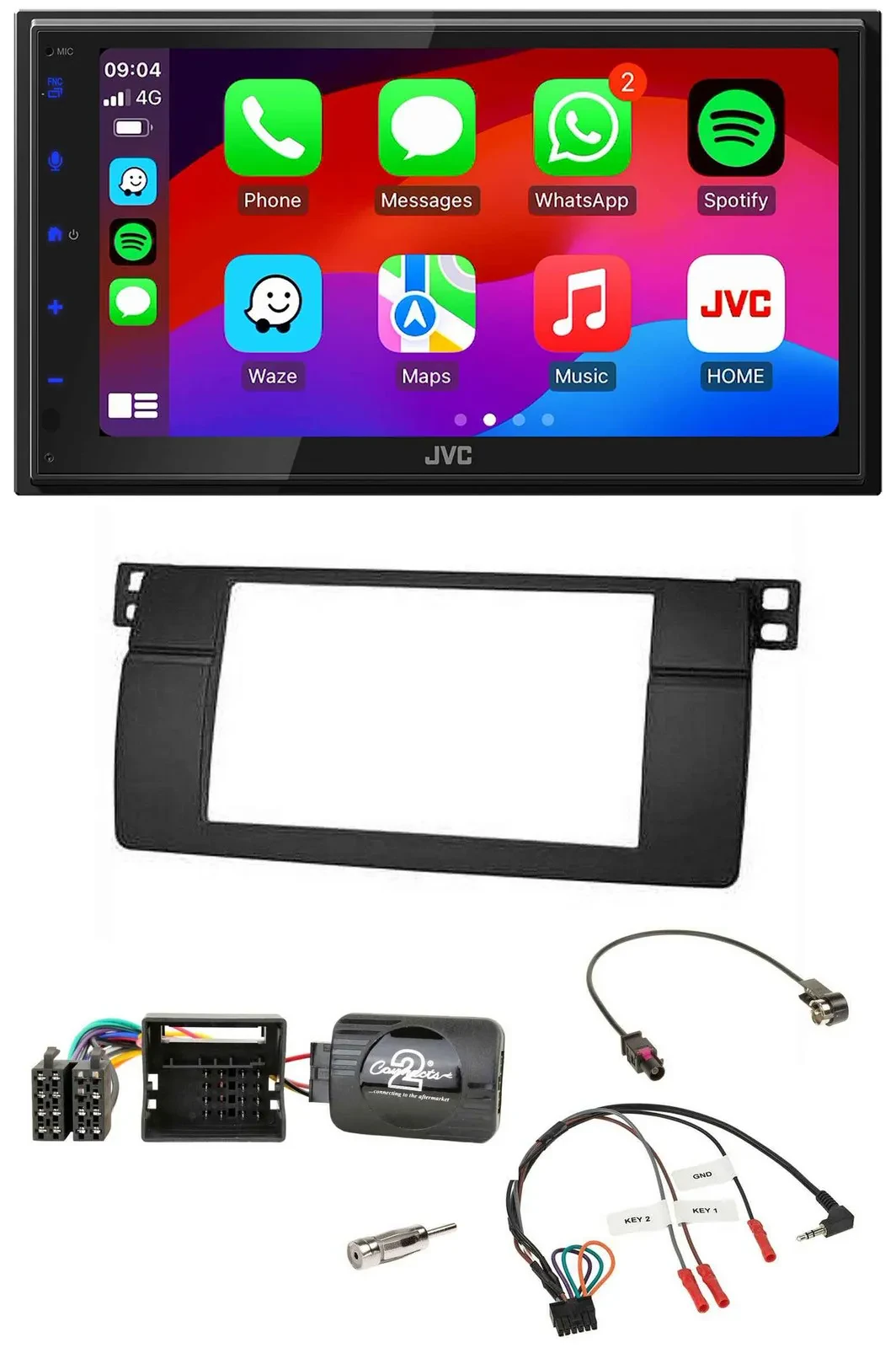JVC Bluetooth USB Lenkrad 2DIN DAB Autoradio für BMW 3er E46 2001-2006 Profi