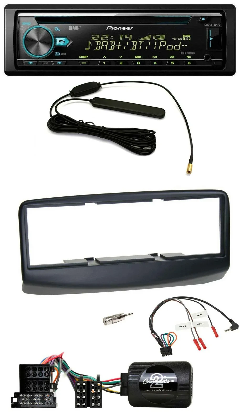 Pioneer CD MP3 Lenkrad DAB USB Autoradio für Fiat Multipla 2006-2010