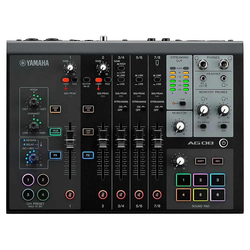 Yamaha AG08 8Channel MixerUSB Interface for MacPC Black