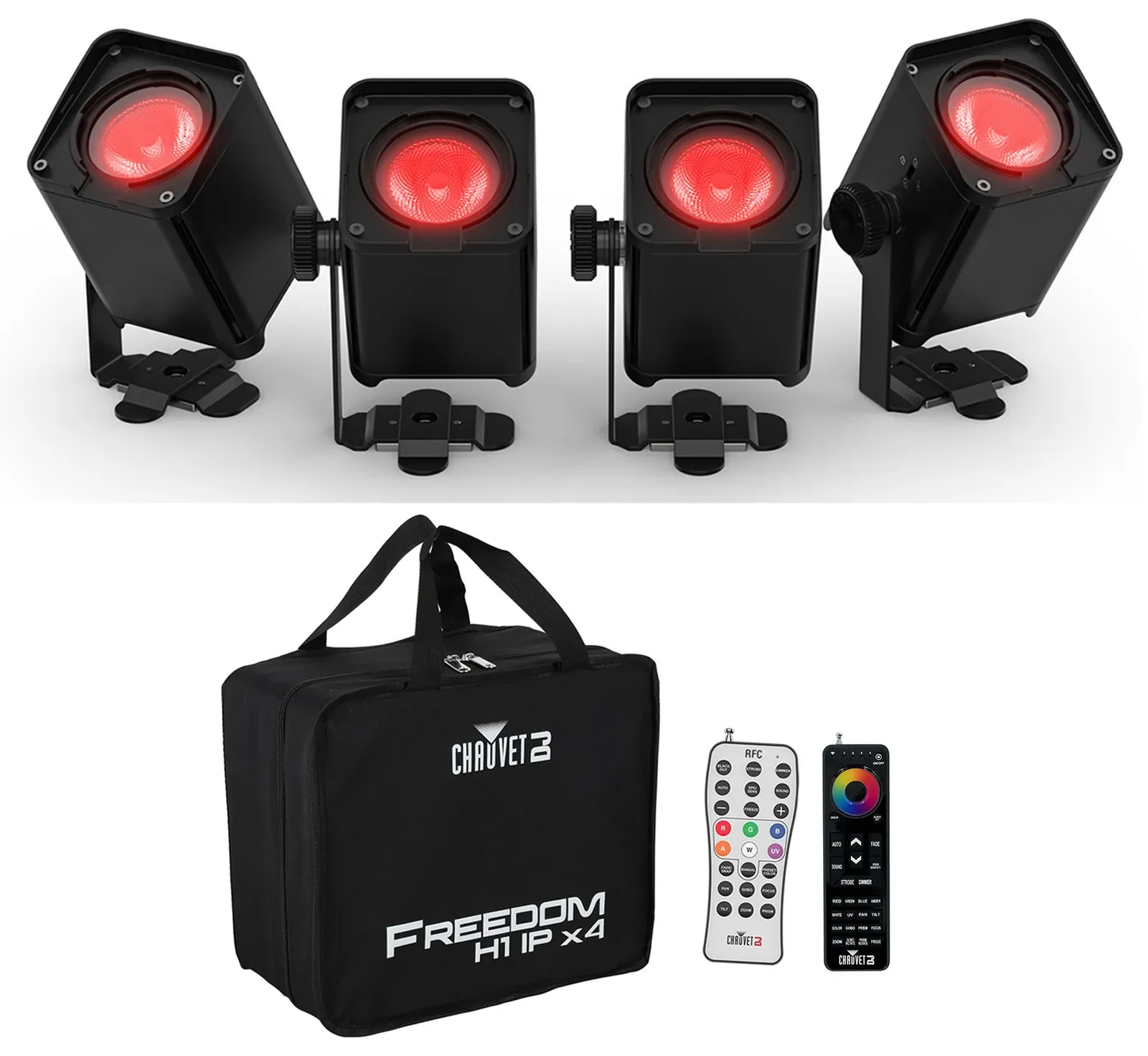 Светодиодный прожектор Chauvet DJ FREEDOM H1 IP ILS RGBWA+UV (набор, 4 шт.) с пультом RFC-XL