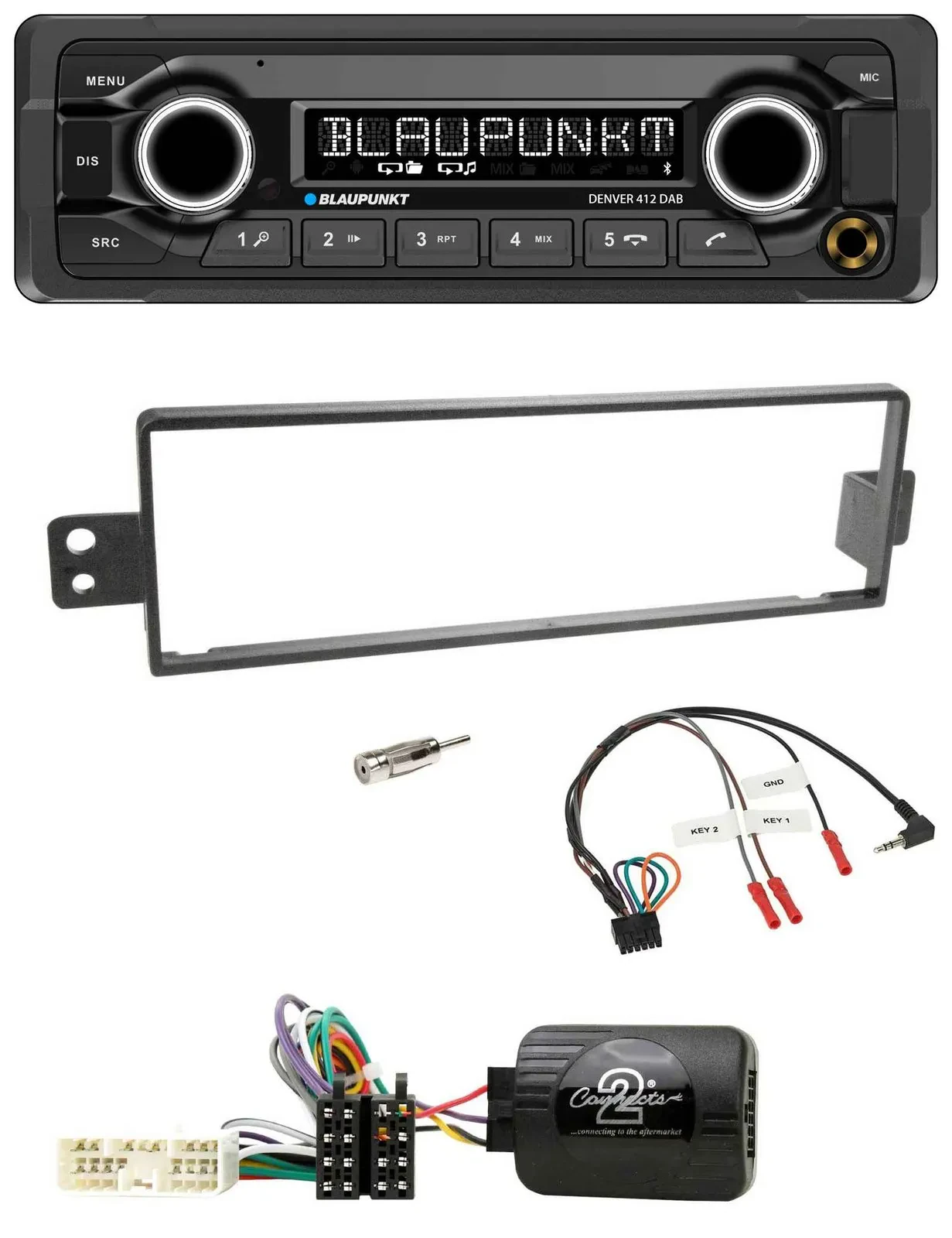 Blaupunkt Bluetooth DAB Lenkrad USB Autoradio für SsangYong Rexton 2003-2006 ohn