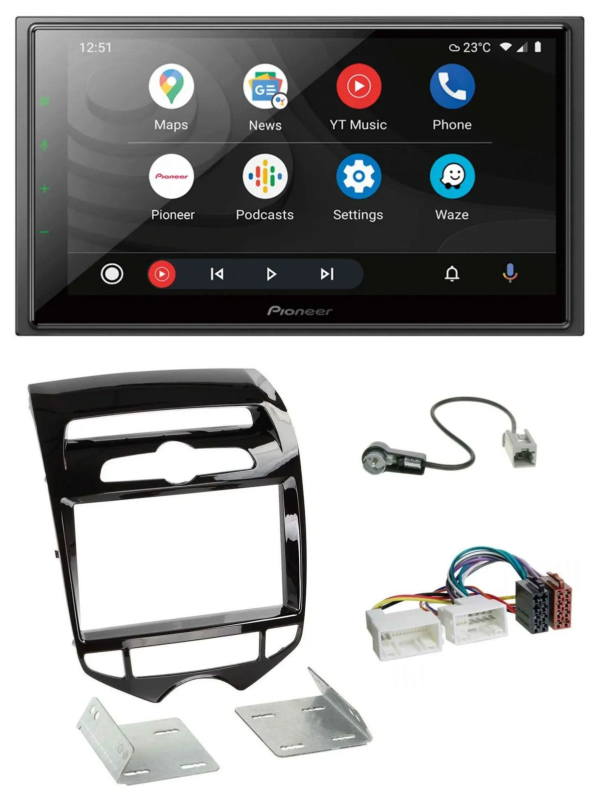 Pioneer USB 2DIN DAB MP3 Bluetooth Autoradio für Hyundai ix20 ab 10 autom. Klima