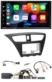 Kenwood DAB USB Bluetooth 2DIN Lenkrad Autoradio für Honda Civic ab 12 schwarz