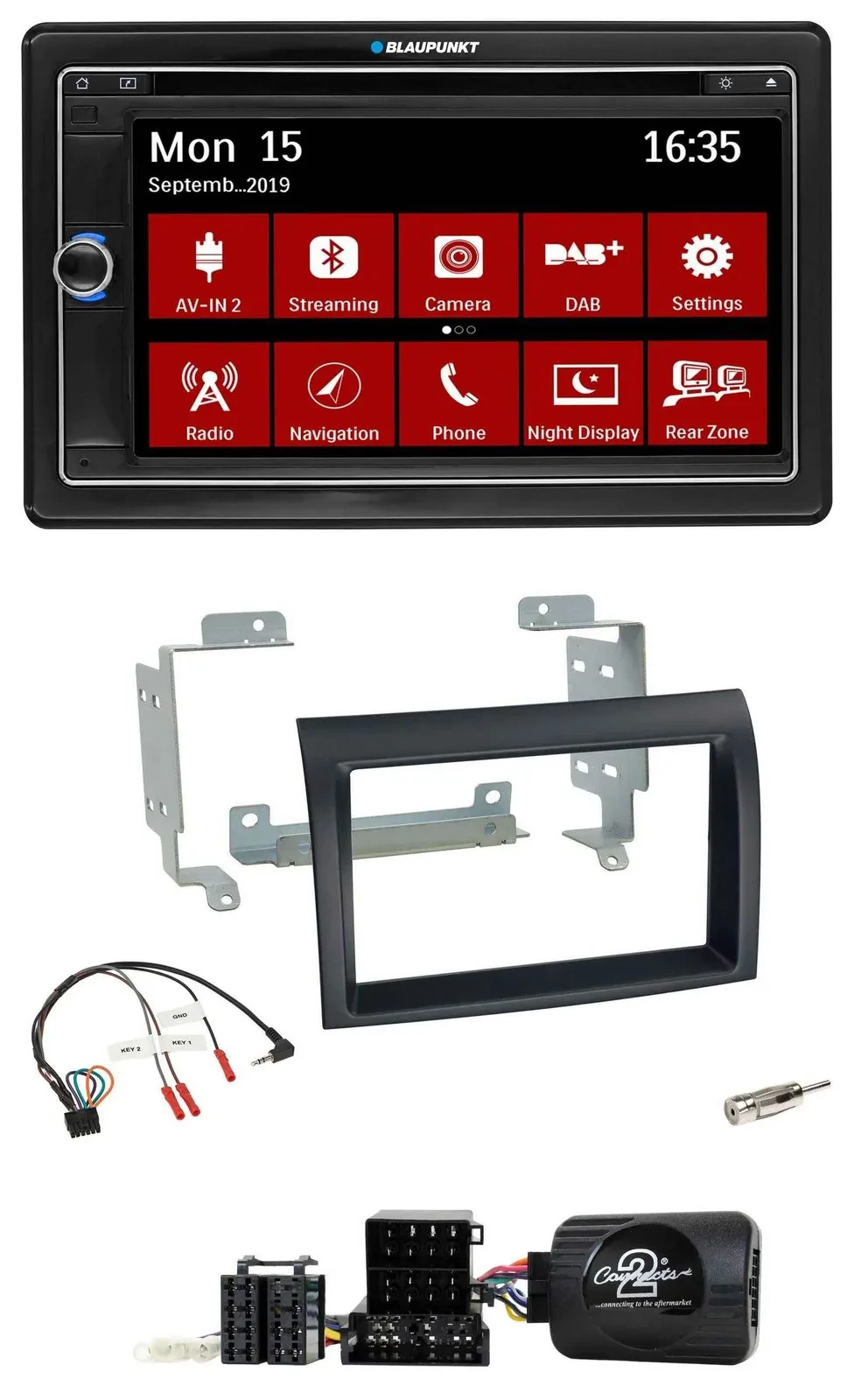 Blaupunkt 2DIN USB DAB Lenkrad Bluetooth TMC Navigation für Fiat Ducato 06-08 sc