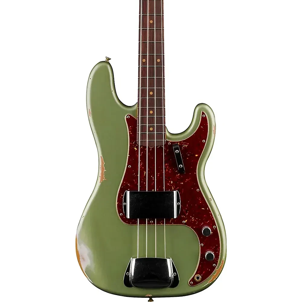 Бас-гитара Fender Custom Shop '60 Precision Bass Relic 6-струнная цвет Super Faded Aged Sage Green Metallic с кейсом