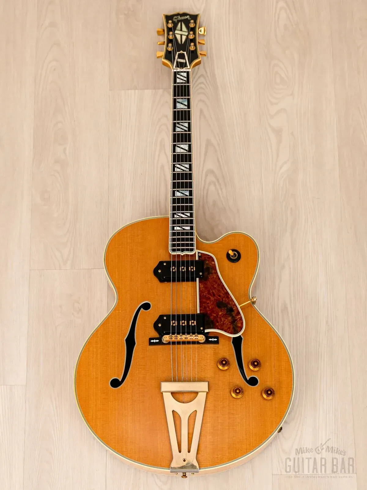 Электрогитара полуакустическая Gibson Super 400 CES Archtop P90 Blonde w/case USA 1998