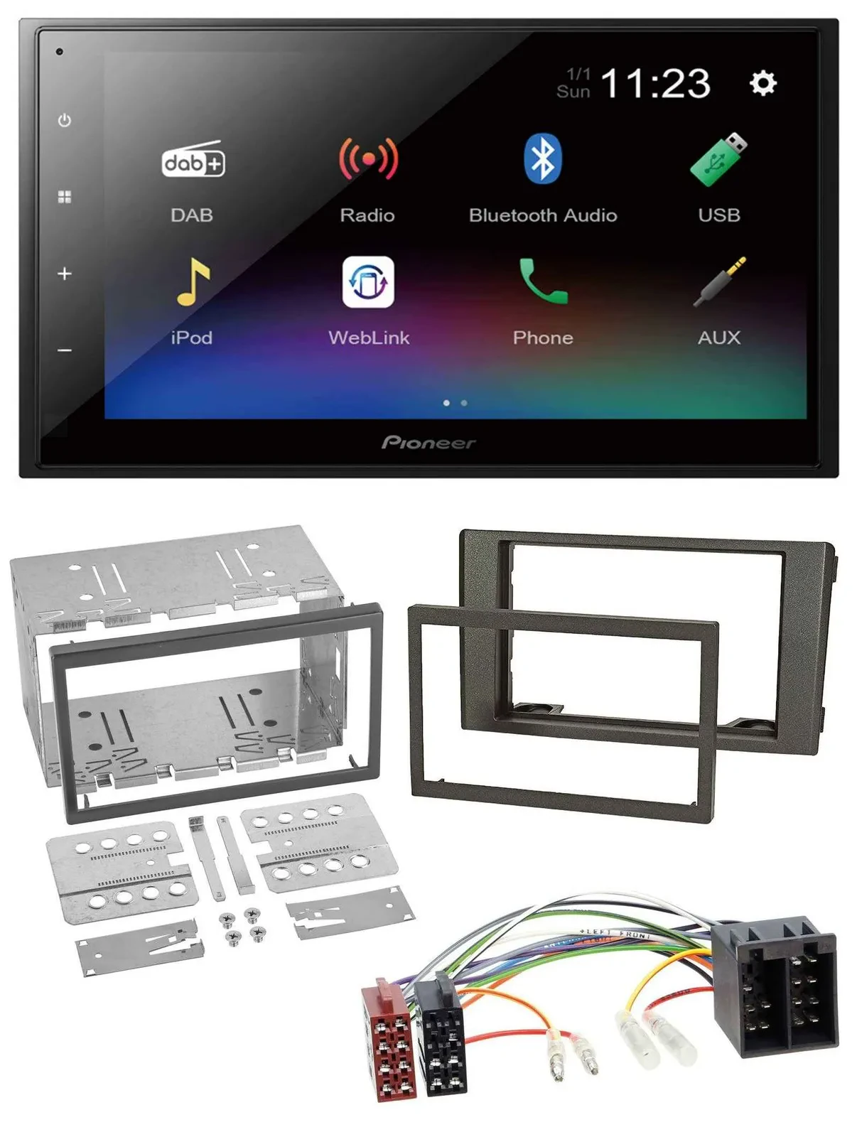 Автомагнитола для Iveco Daily 2006–2014 Pioneer 2-DIN, USB, Bluetooth, DAB, MP3, темно-серая