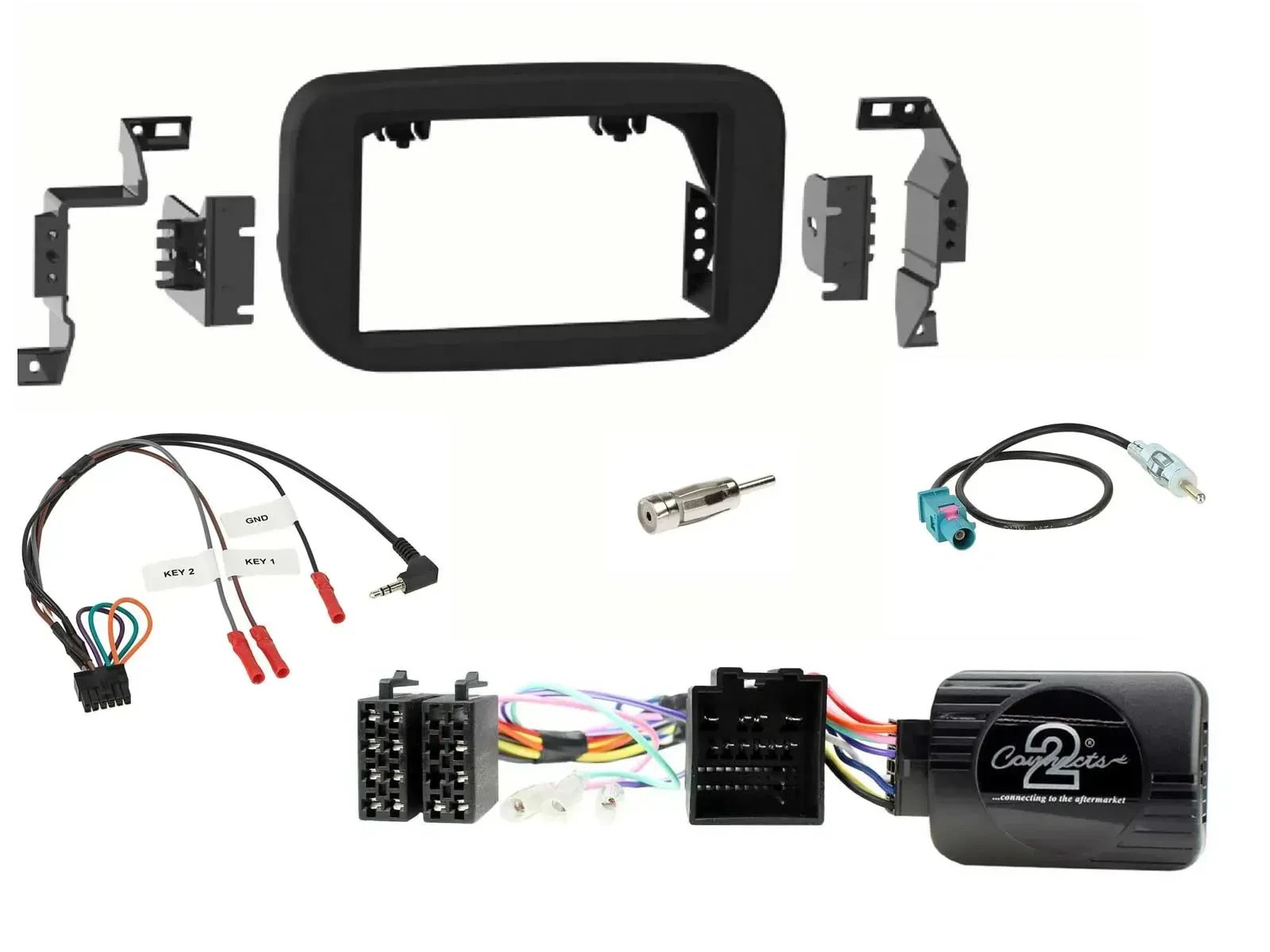 Einbauset Lenkradadapter Doppel DIN Autoradio für Ford Transit ab 2019 schwarz