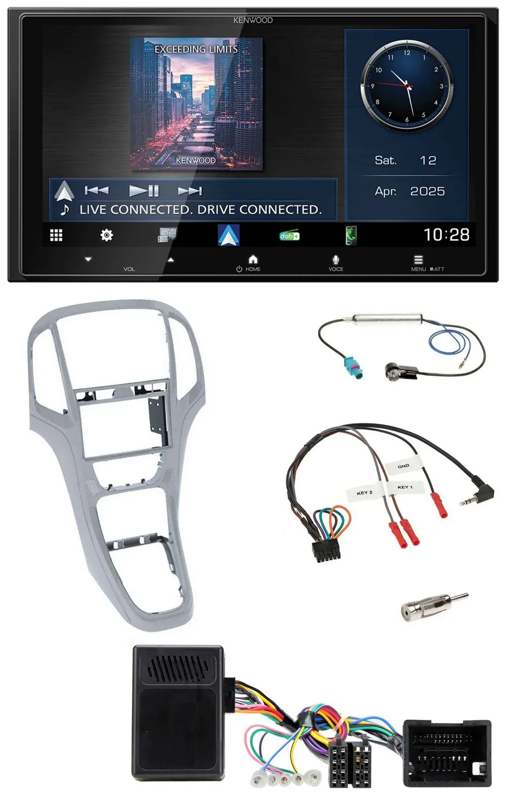 Kenwood Bluetooth 2DIN USB DAB Lenkrad Autoradio für Opel Astra J ab 09 Platinsi