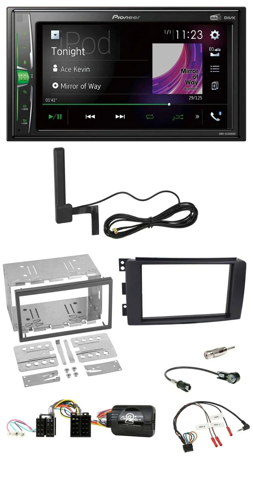 Pioneer MP3 DAB Lenkrad 2DIN Bluetooth Autoradio für Smart ForFour 2004-2006