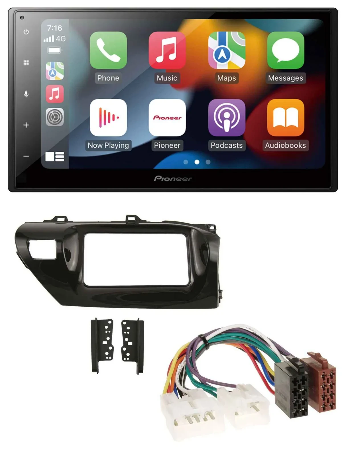 Автомагнитола Pioneer 2DIN DAB, Bluetooth, USB, MP3 для Toyota Hilux (2015–2020)