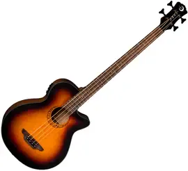 Бас-гитара электроакустическая Luna Tribal Acoustic-Electric Long Scale Bass Guitar, Tobacco Sunburst