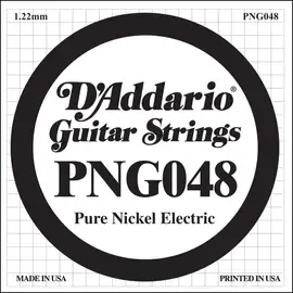 Струна для электрогитары D'Addario PNG048 XL Pure Nickel, никель, калибр 48