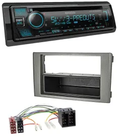 Kenwood Bluetooth USB CD MP3 DAB Autoradio für Iveco Daily (06-14) dunkelgrau