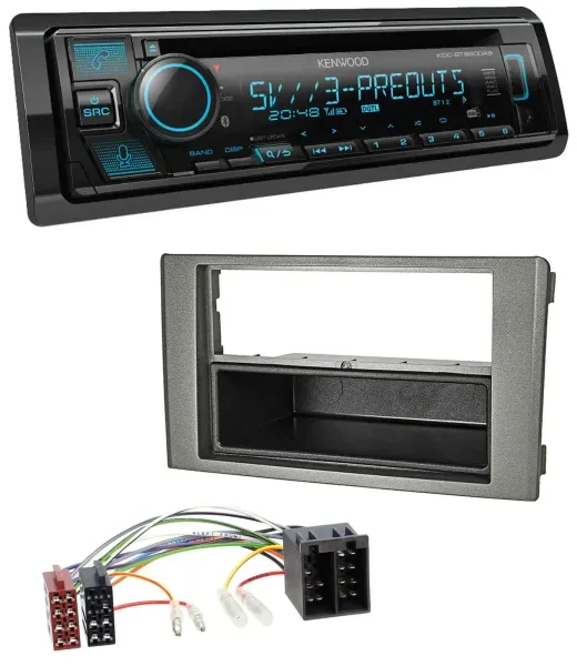 Kenwood Bluetooth USB CD MP3 DAB Autoradio für Iveco Daily (06-14) dunkelgrau