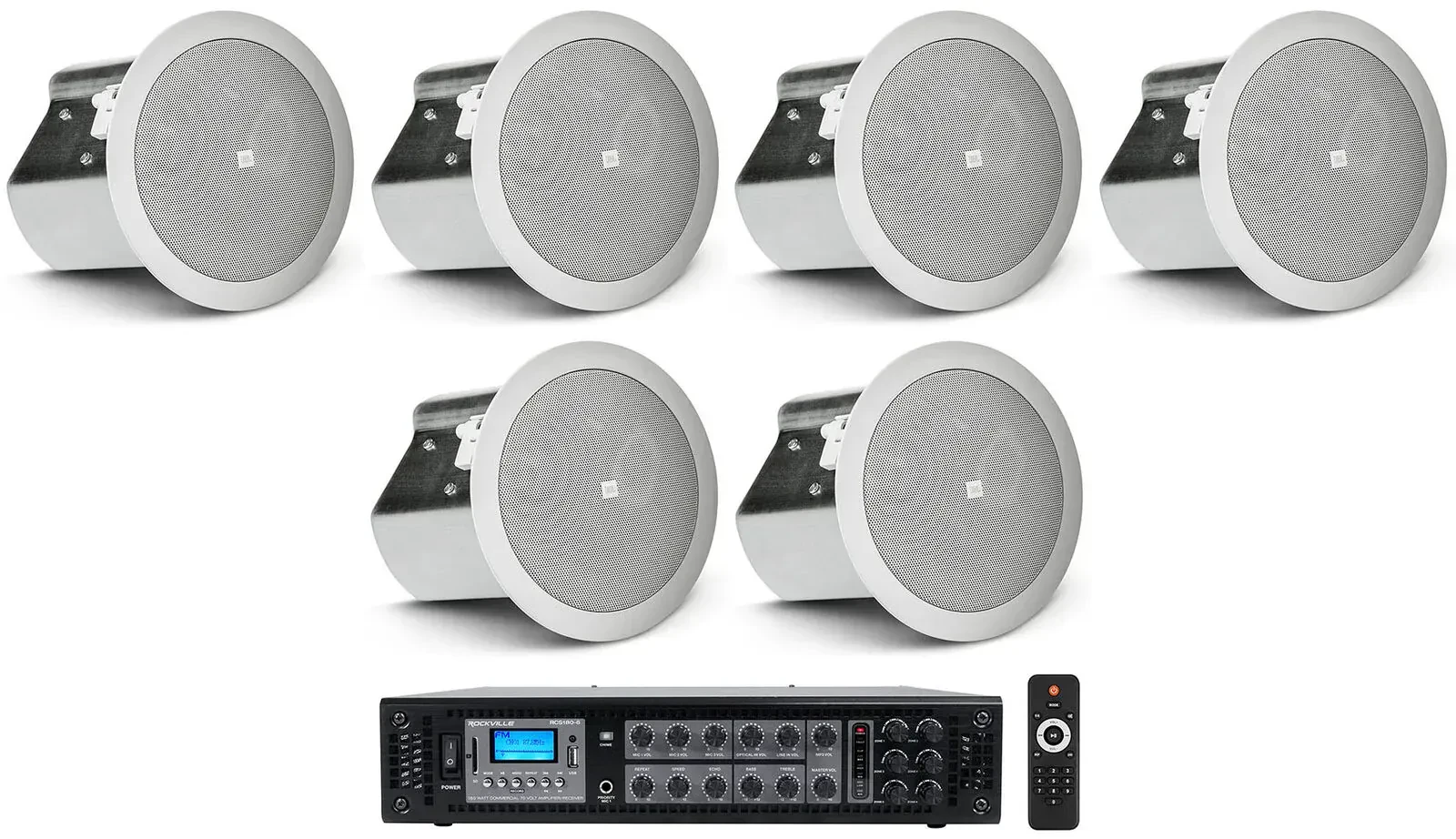 Потолочная акустика JBL RCS180-6+(3) CONTROL 14C/T White с усилителем (6 штук)