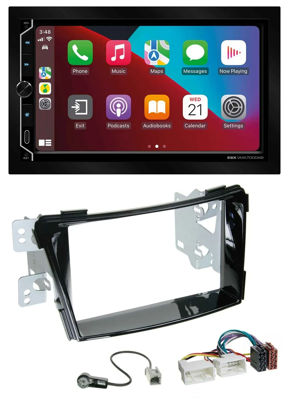 Автомагнитола для Hyundai i40 VF (с 2011) ESX 2DIN, DAB, USB, MP3, Bluetooth, чёрный глянцевый