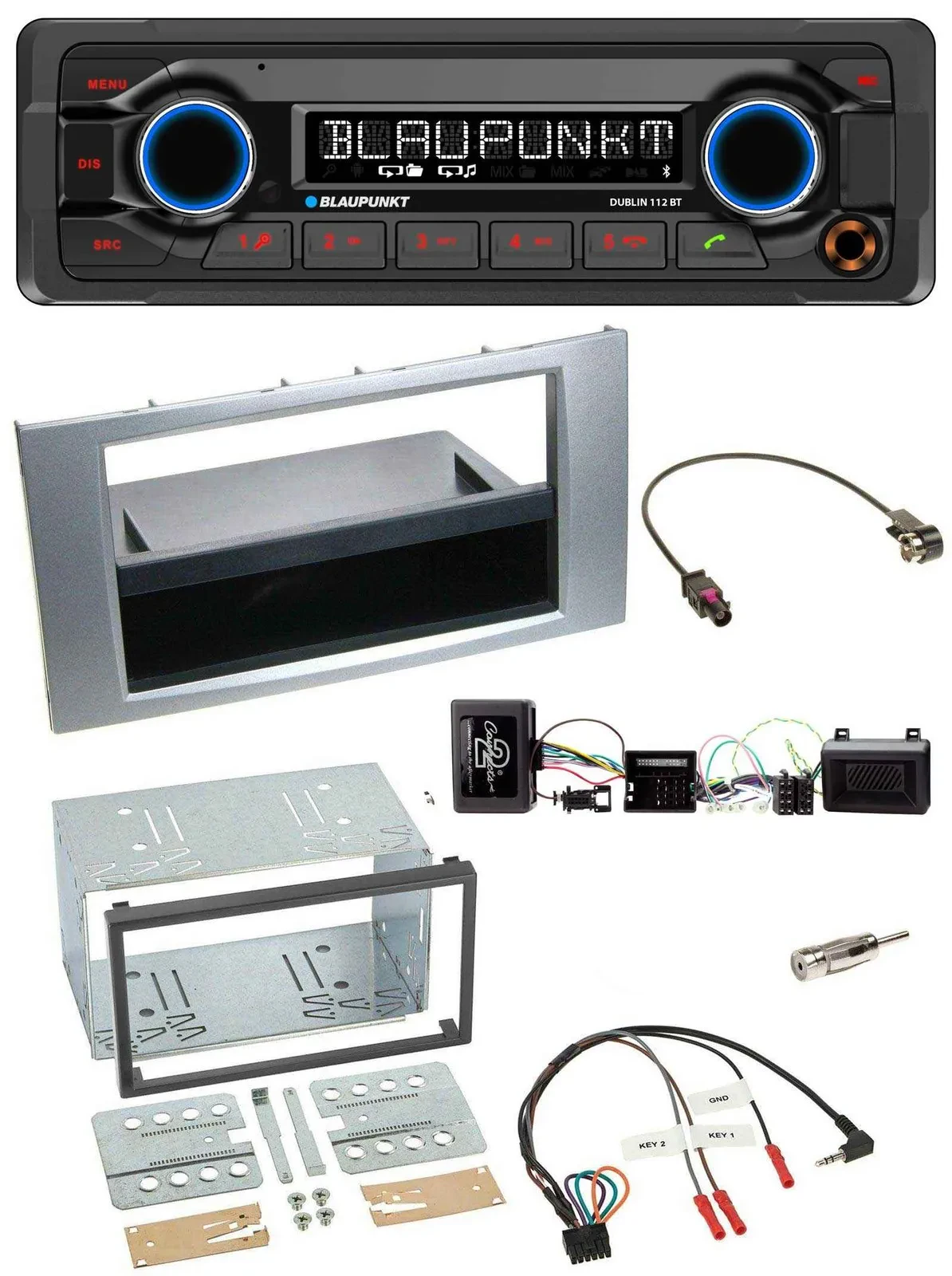 Автомагнитола Blaupunkt MP3 Bluetooth USB для Ford Kuga (2008–2012), серебристая