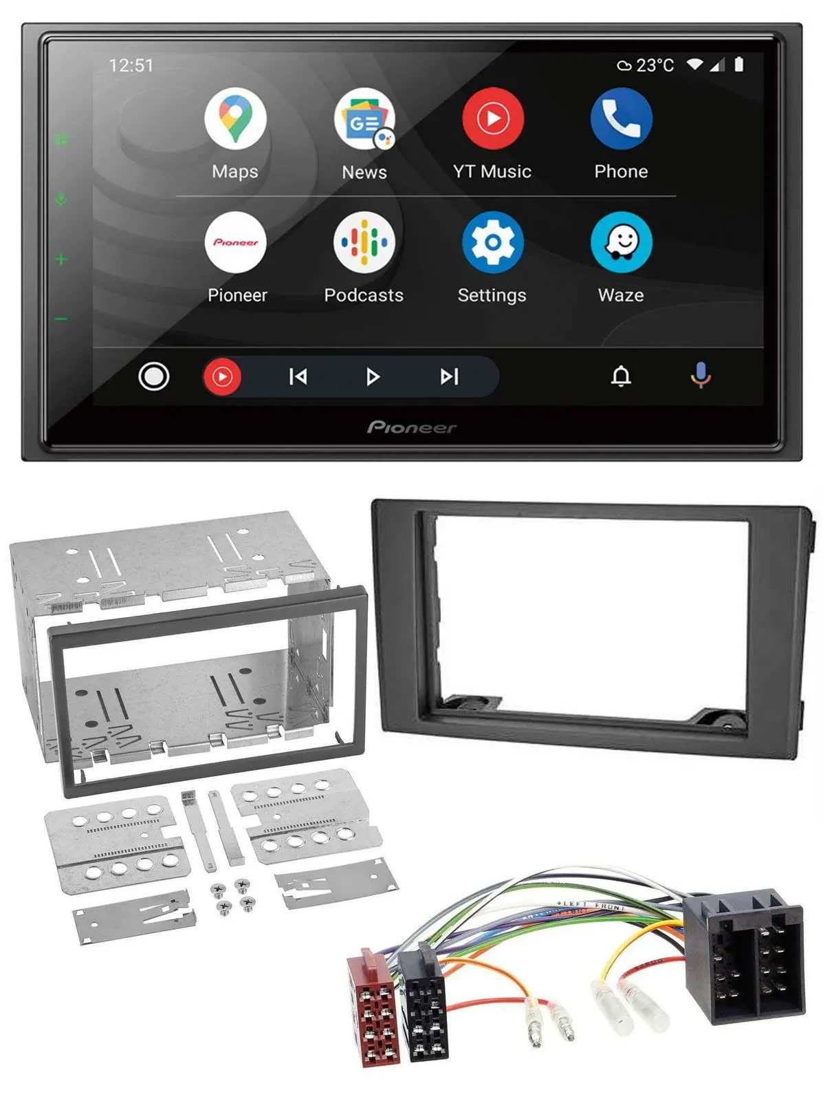 Автомагнитола Pioneer 2-DIN DAB MP3 Bluetooth USB для Iveco Daily (2006–2014) черная
