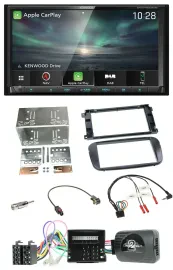 Kenwood Bluetooth USB 2DIN Lenkrad TMC DAB Navigation für Ford S-Max Mondeo Prof