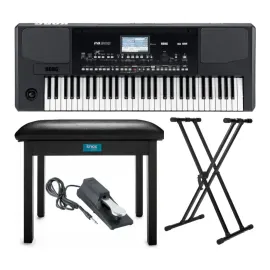 Korg PA300 61 Key Professional Arranger Keyboard Bundle with Accessory Bundle