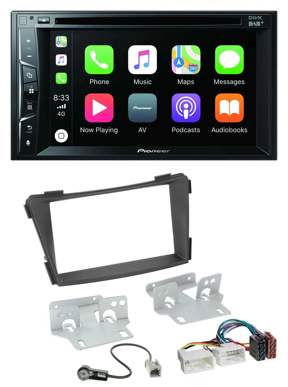 Pioneer MP3 USB DVD Bluetooth DAB 2DIN Autoradio für Hyundai i40 VF ab 2011 schw