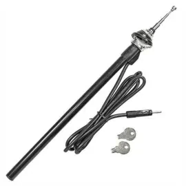 Universal Teleskopantenne schwarz kleiner Kopf Kabel Edelstahl DIN-Stecker