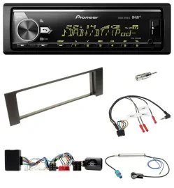 Автомагнитола для Audi A4 B6 2000–2004 Pioneer Bluetooth, USB, DAB, поддержка управления на руле, совместима с Bose (полностью активная)