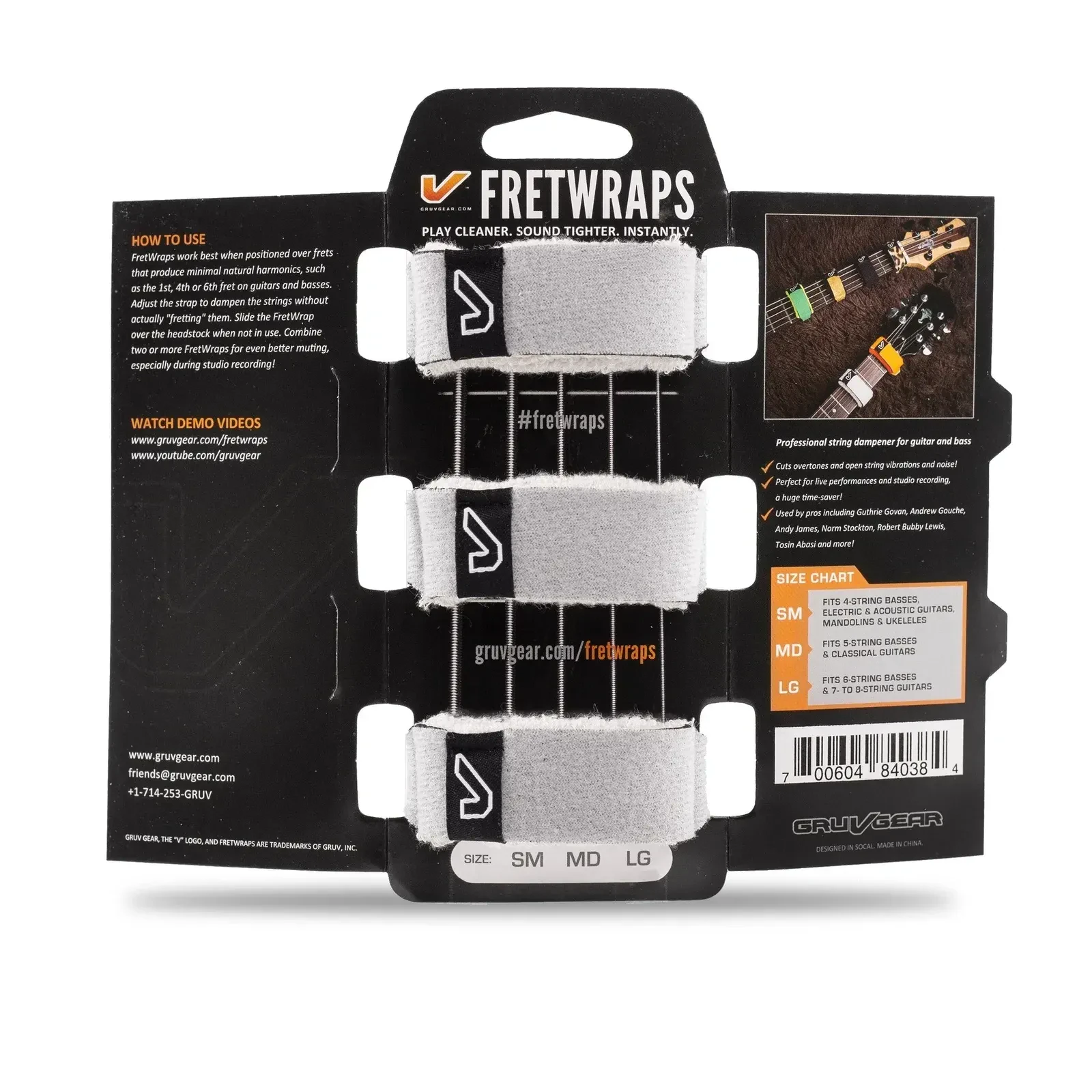 Глушитель струн Gruv Gear FretWraps String Muter White Small (3 штуки)