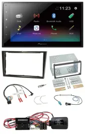 Pioneer USB Bluetooth DAB 2DIN Lenkrad Autoradio für Opel Corsa D Klavierlack 09