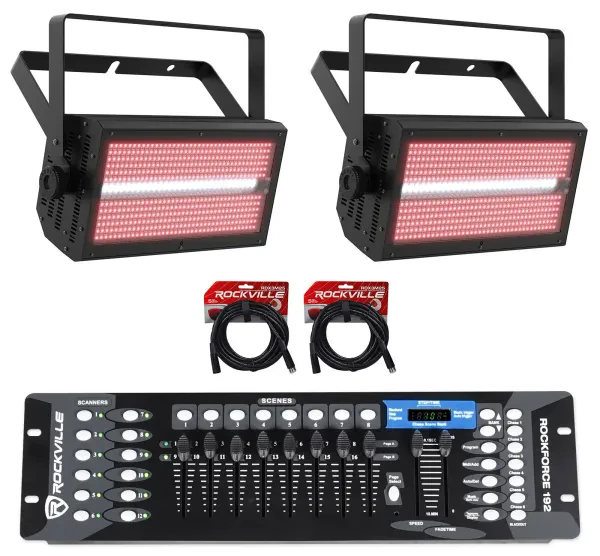 Светодиодный прибор Chauvet DJ Shocker Panel FX-2 с DMX-пультом и кабелями (пара)