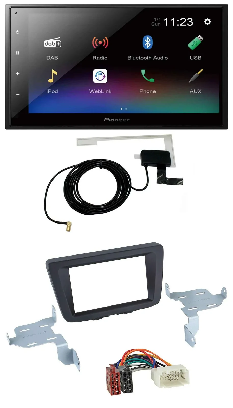 Pioneer DAB MP3 Bluetooth 2DIN USB Autoradio für Suzuki Baleno EW ab 2016