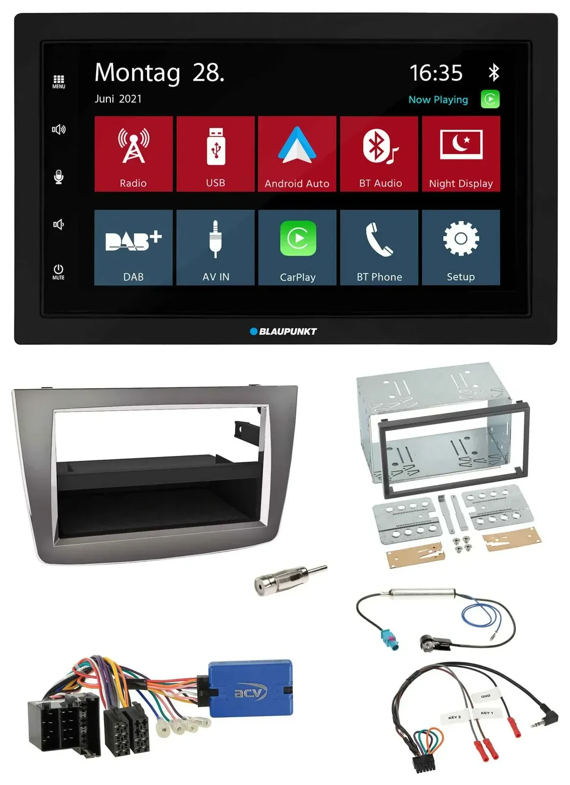 Blaupunkt Lenkrad Bluetooth DAB 2DIN USB Autoradio für Alfa Romeo Mito 13-18 955