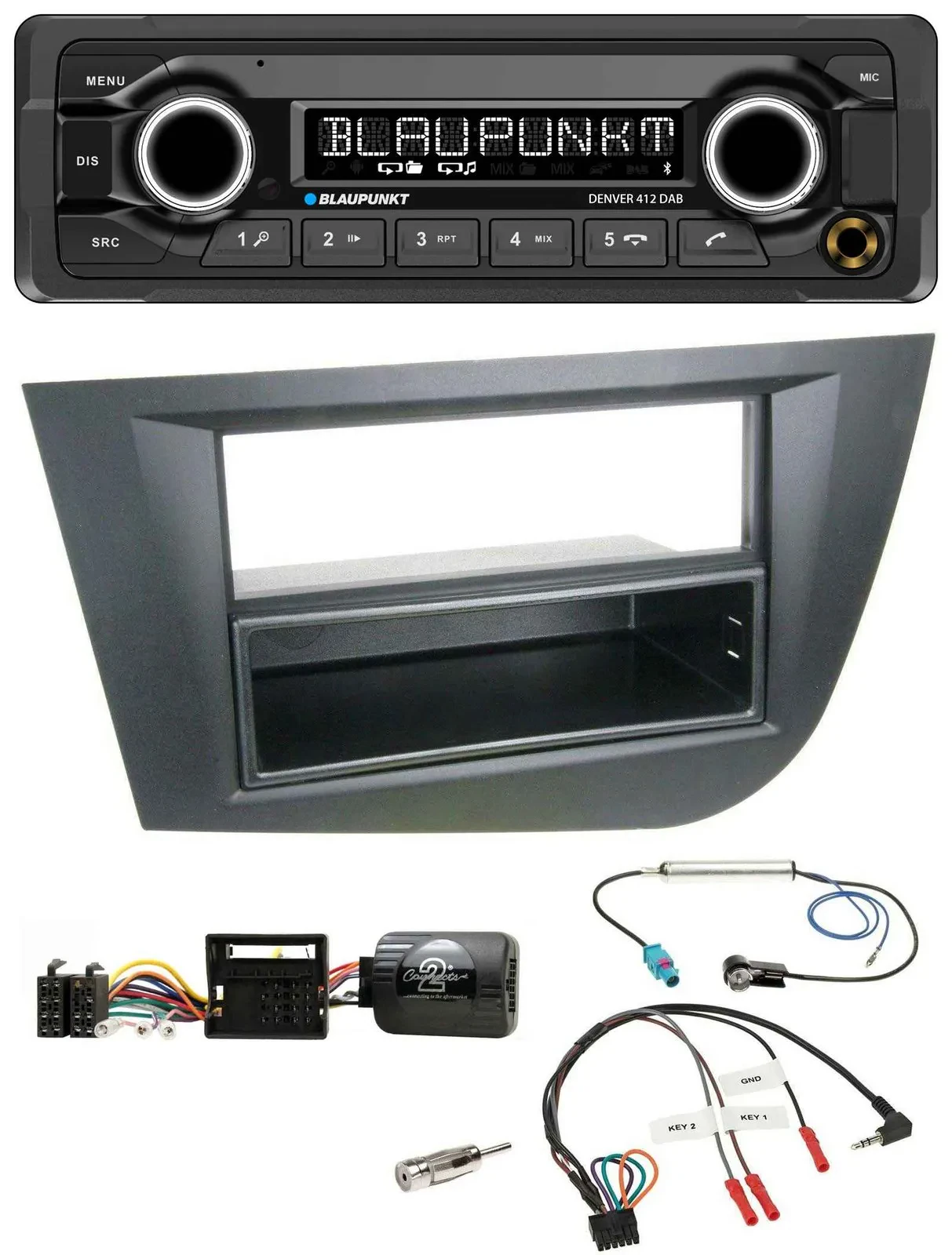 Blaupunkt Bluetooth DAB Lenkrad USB Autoradio für Seat Leon 2005-2010 schwarz