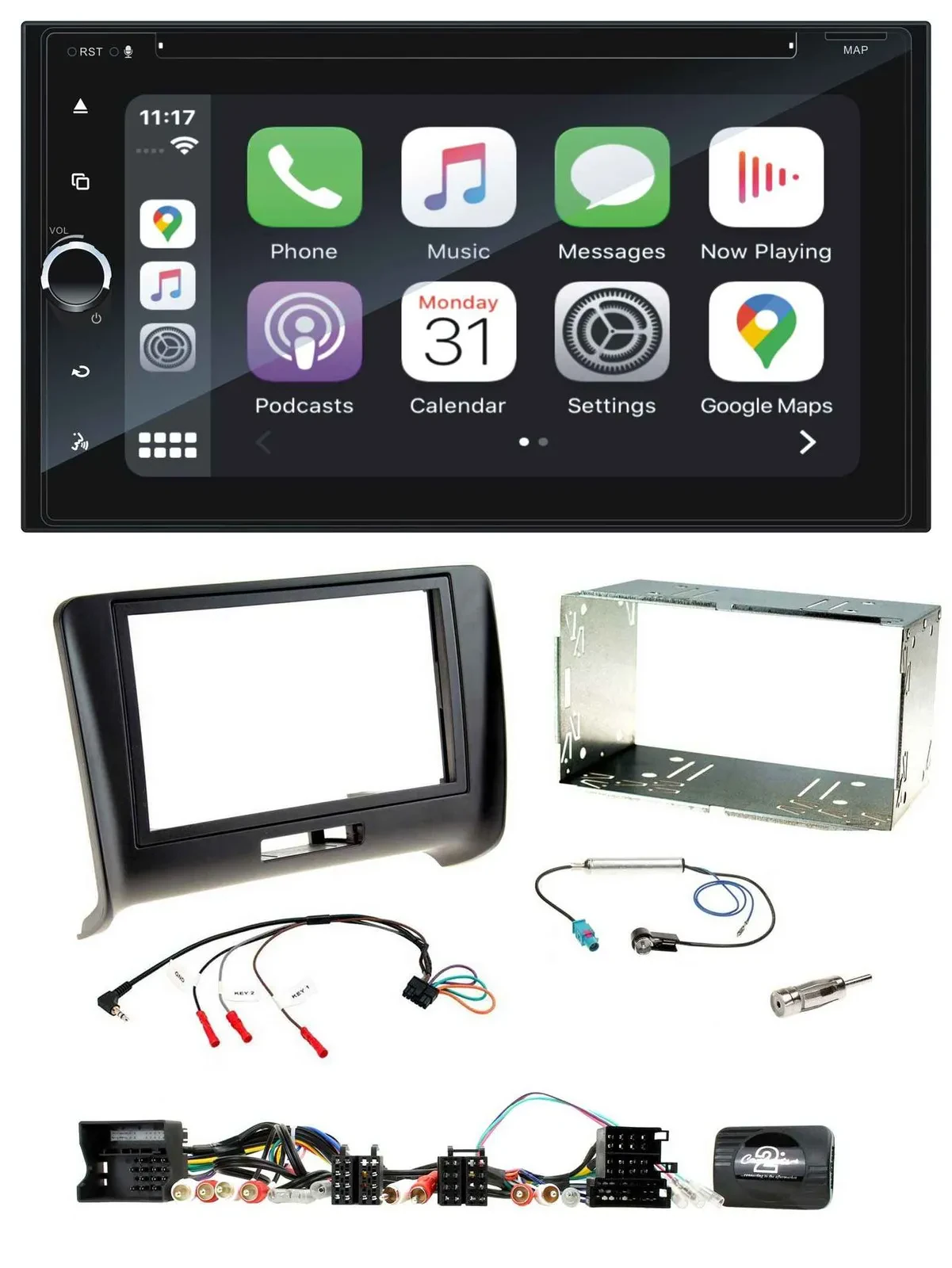 Blaupunkt USB DAB Bluetooth 2DIN TMC Lenkrad Navigation für Audi TT 2006-2014