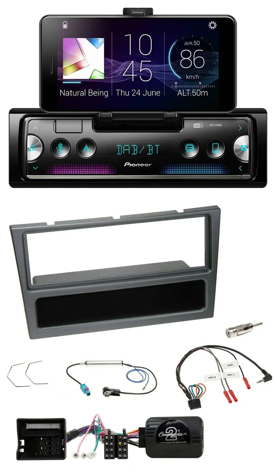 Автомагнитола для Opel Corsa C, Meriva, Vectra C Pioneer Bluetooth, DAB, USB с поддержкой кнопок на руле