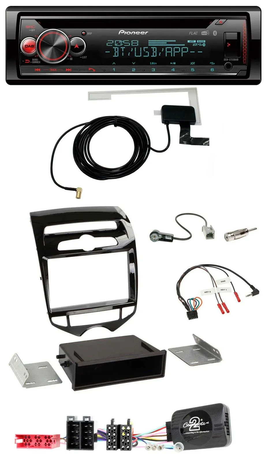 Автомагнитола для Hyundai ix20 Pioneer DAB, CD, USB, Bluetooth, поддержка кнопок на руле